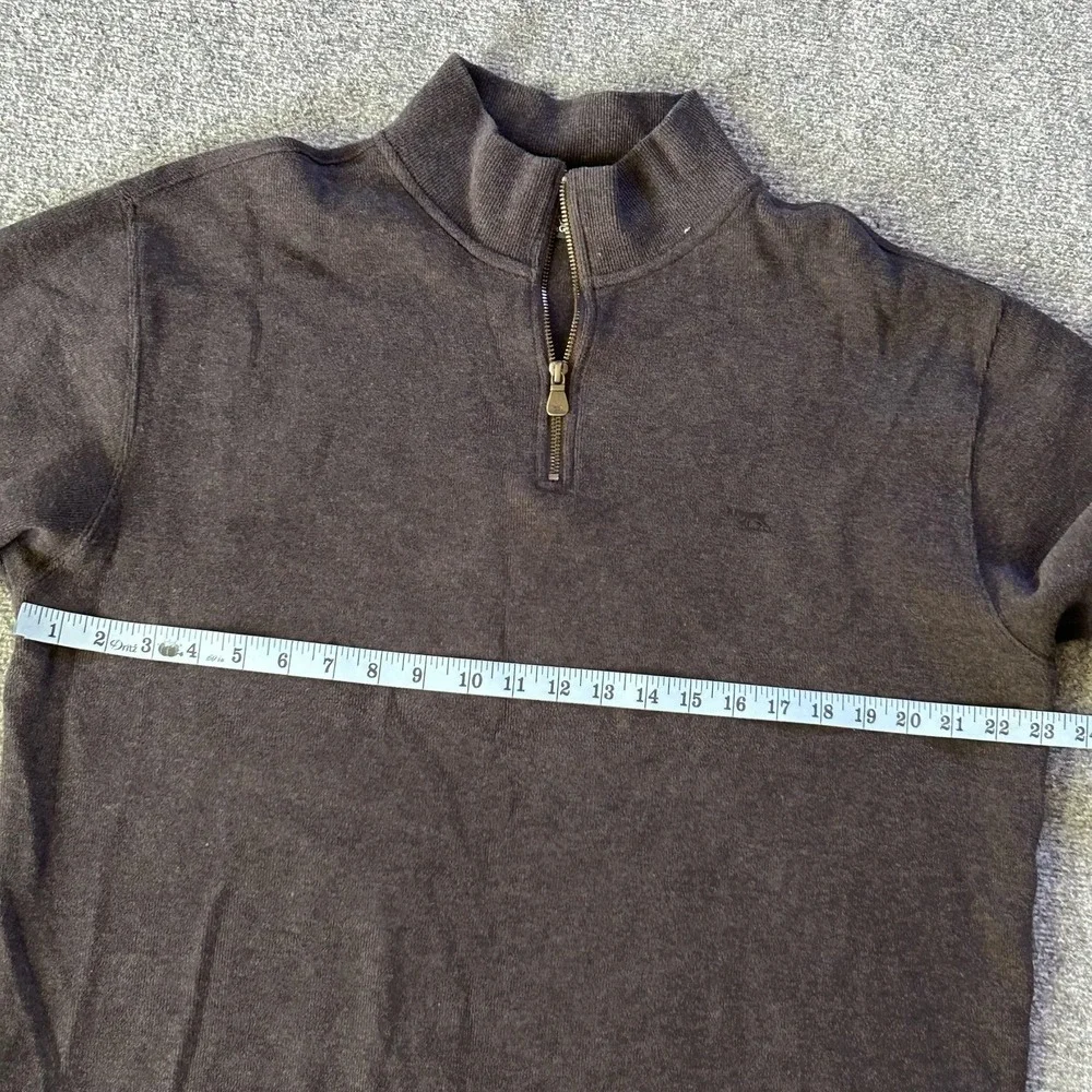 Rodd & Gunn Sweater Mens Large Brown 1/4 Zip Mock Neck Cotton Knit Pullover